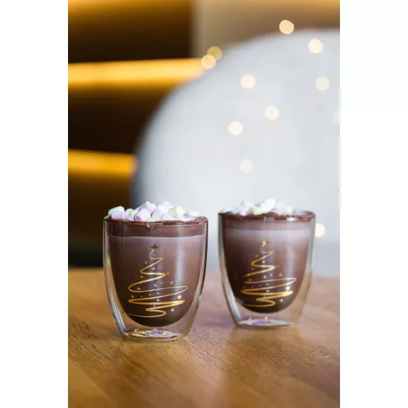 Vialli Design AMO XMASS duplafalú üveg csésze szett 320 ml Vialli Design AMO XMASS duplafalú üveg csésze szett 320 ml