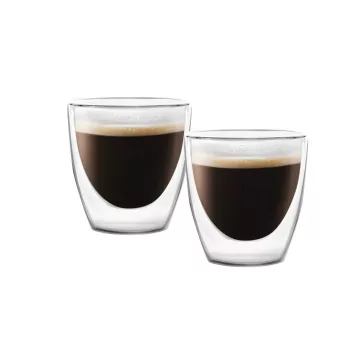   Vialli Design AMO 5837 duplafalú üveg espresso csésze 80 ml, 2 db