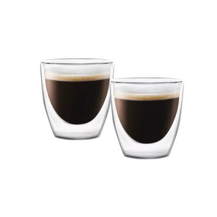 Vialli Design AMO duplafalú üveg espresso csésze 80 ml, 2 db