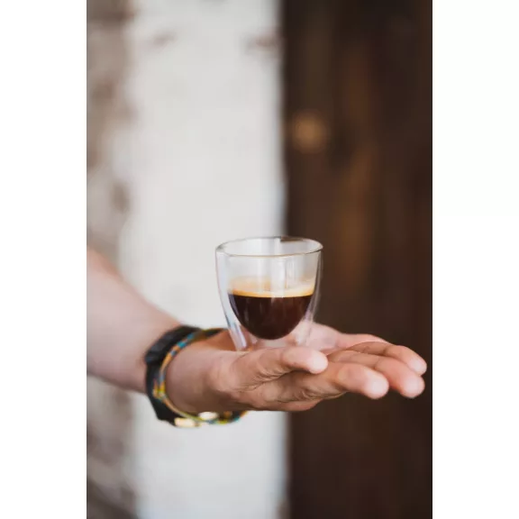 Vialli Design AMO 5837 duplafalú üveg espresso csésze 80 ml, 2 db Vialli Design AMO 5837 duplafalú üveg espresso csésze 80 ml, 2 db