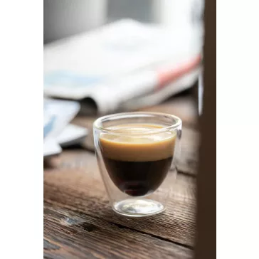   Vialli Design AMO 5837 duplafalú üveg espresso csésze 80 ml, 2 db