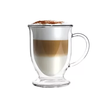 Vialli Design AMO 6421 duplafalú üveg bögre 250ml, 2 db