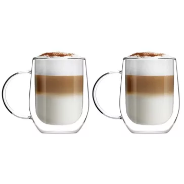 Vialli Design AMO 8616 duplafalú üveg bögre szett 300 ml