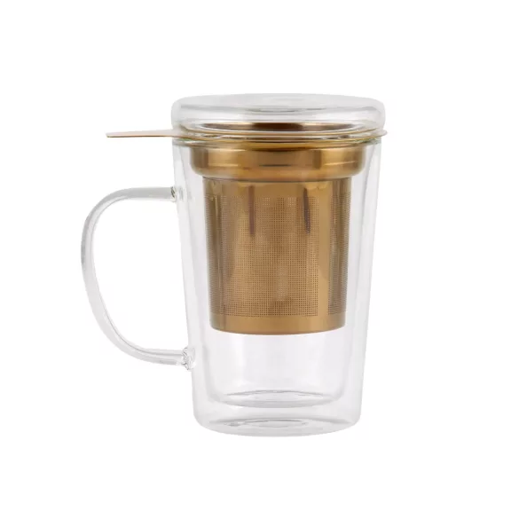 Vialli Design AMO 9378 duplafalú üveg bögre teaszűrővel 300ml Vialli Design AMO 9378 duplafalú üveg bögre teaszűrővel 300ml