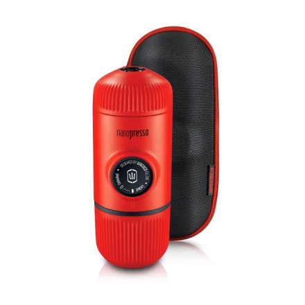 Wacaco Nanopresso lávavörös hordozható kávéfőző őrölt kávéhoz + kemény védőtok